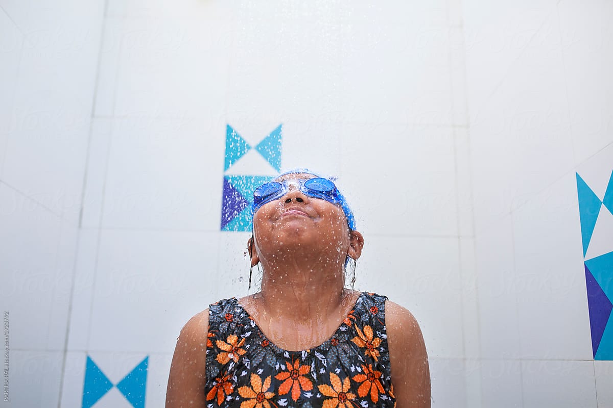 A Girl Bathing Under Shower By Stocksy Contributor Dream Lover Stocksy