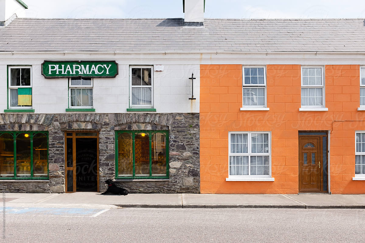 pharmacy old building in a small irish country town