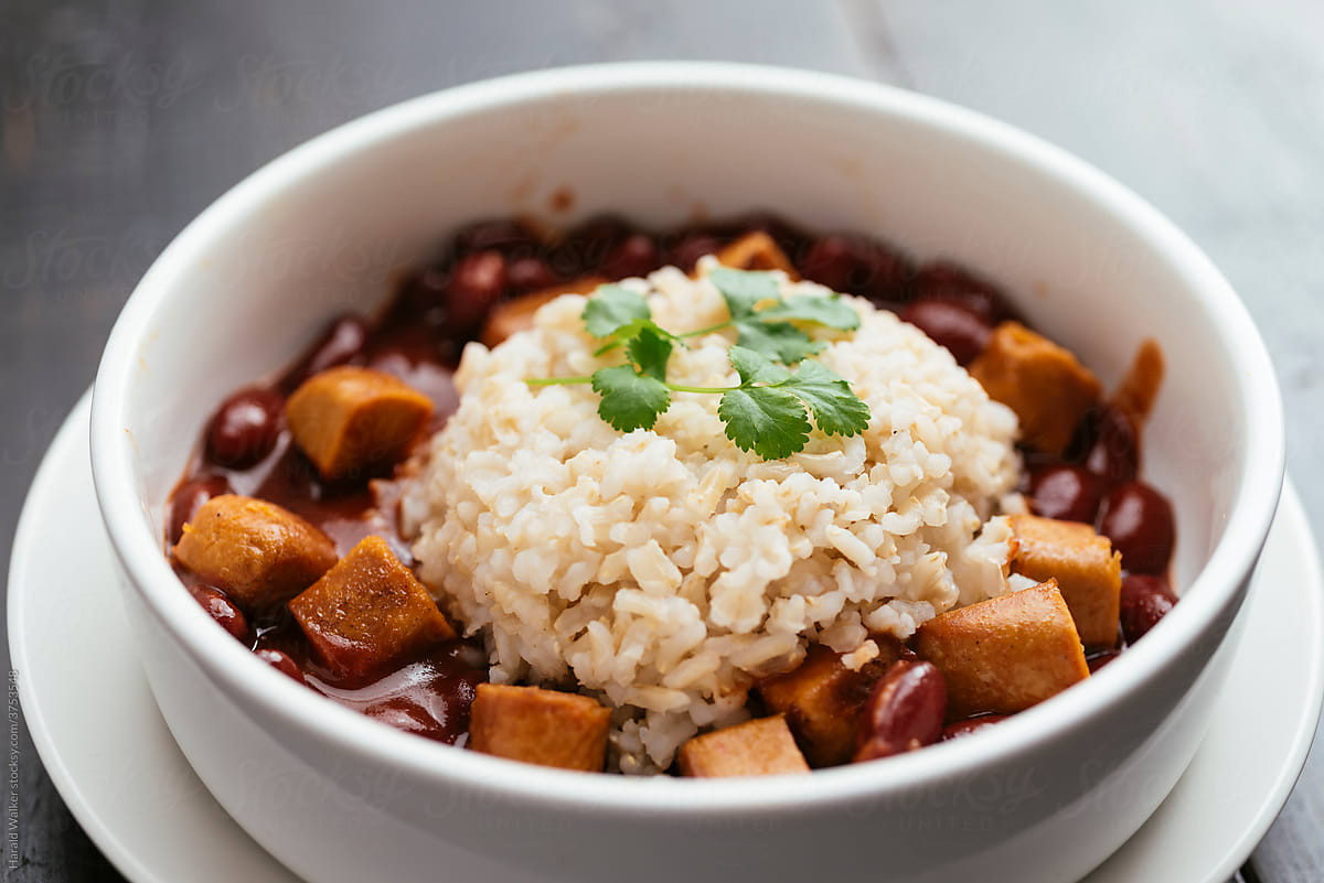 Red Beans and Rice with Vegan Sausages