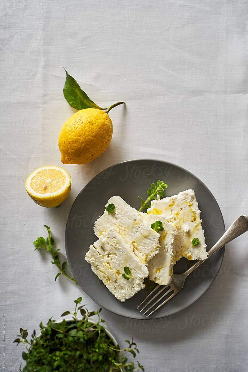 Soft cheese with lemon and herbs