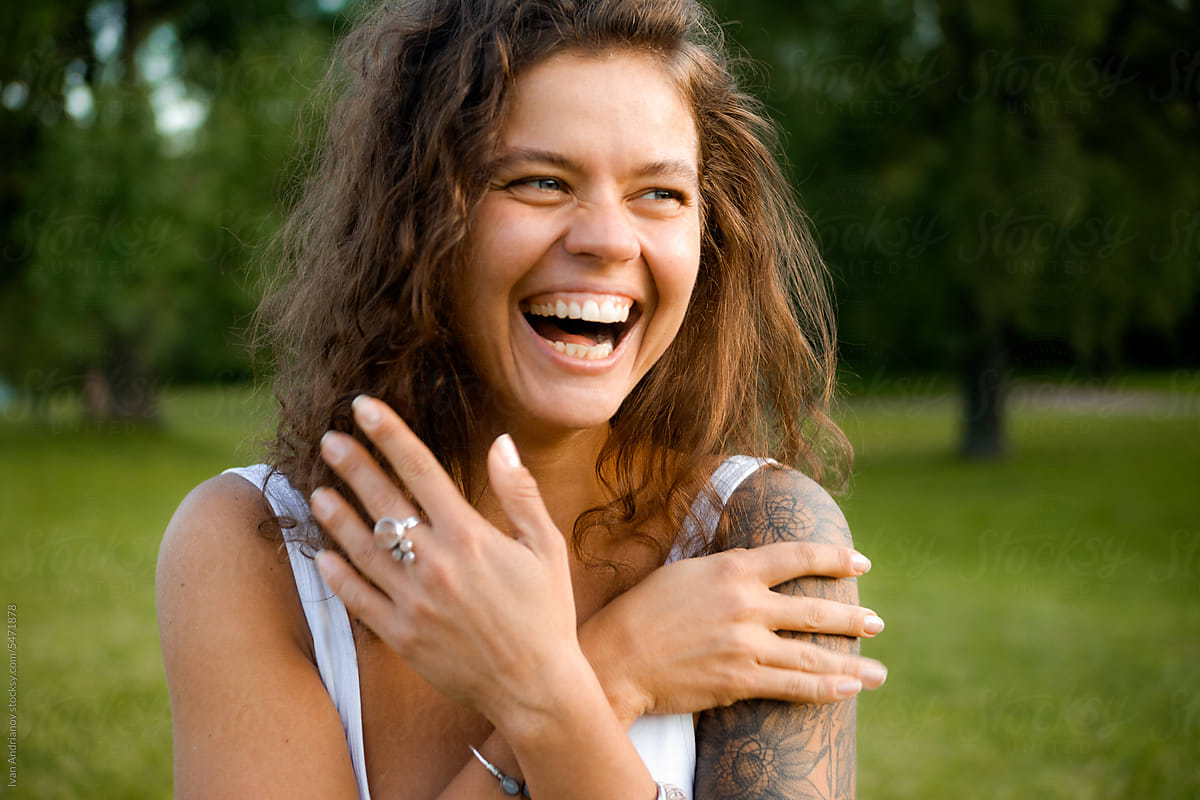 Happy Woman Smiling Face Portrait