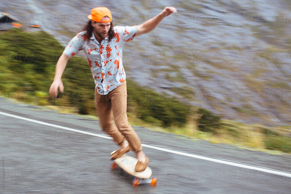 Long Haired Skater Winds Down The Roads Of New Zealand By Howl