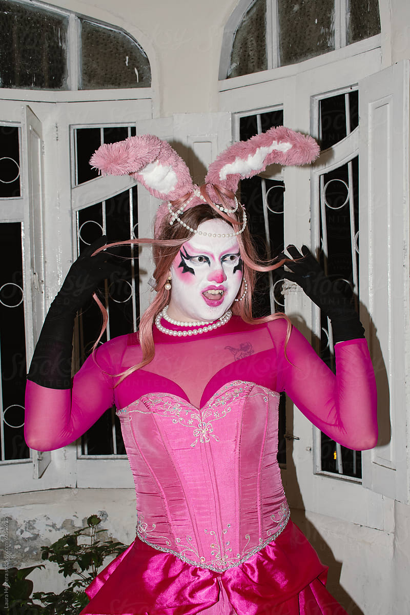 Pink  rabbit drag queen