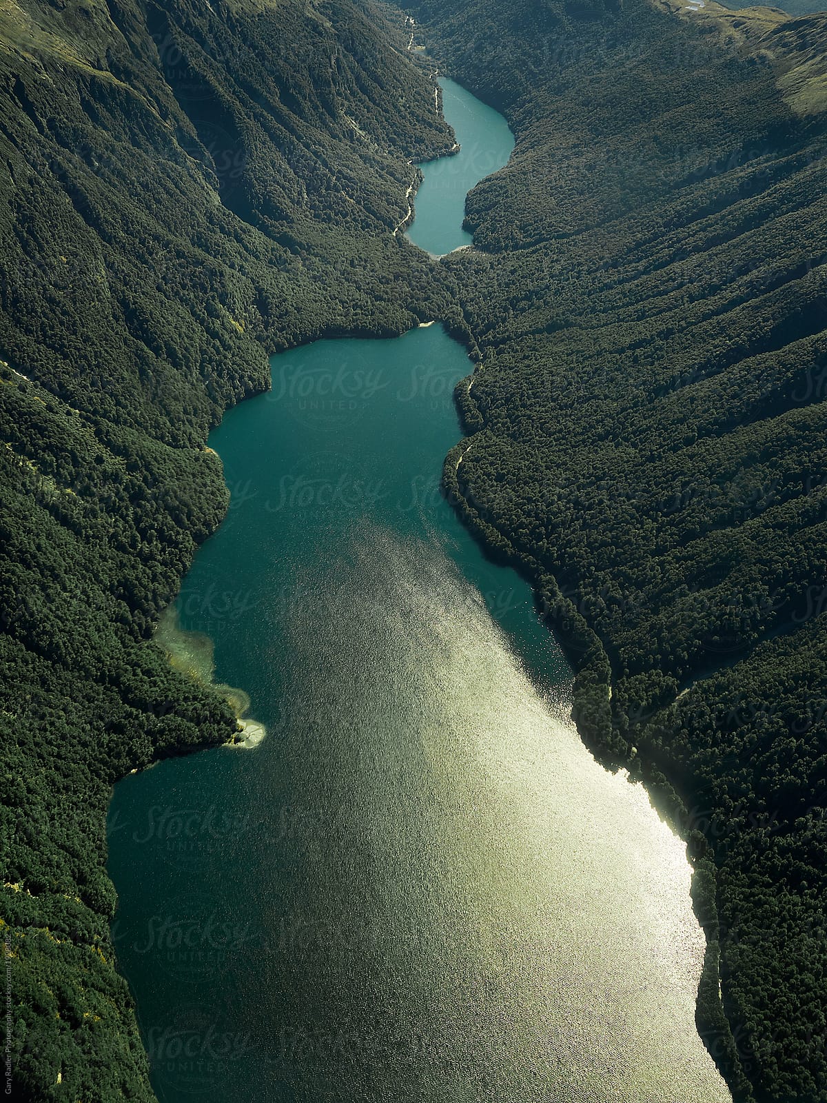 Lake at Base of Mountains on the South Island of New Zealand