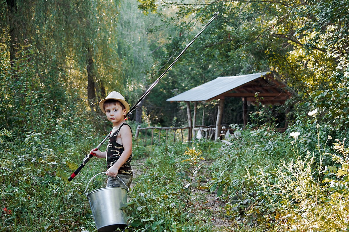 Little Boy Fishing. by Stocksy Contributor Sveta SH - Stocksy