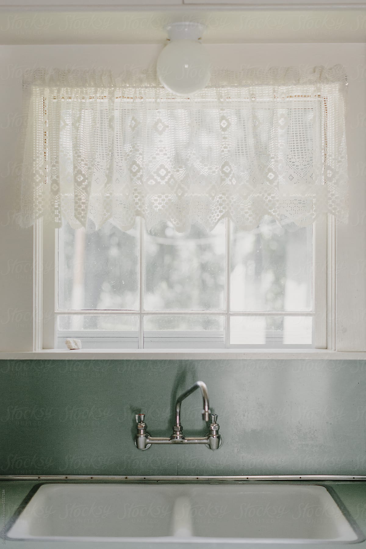 Window with Lace Curtains