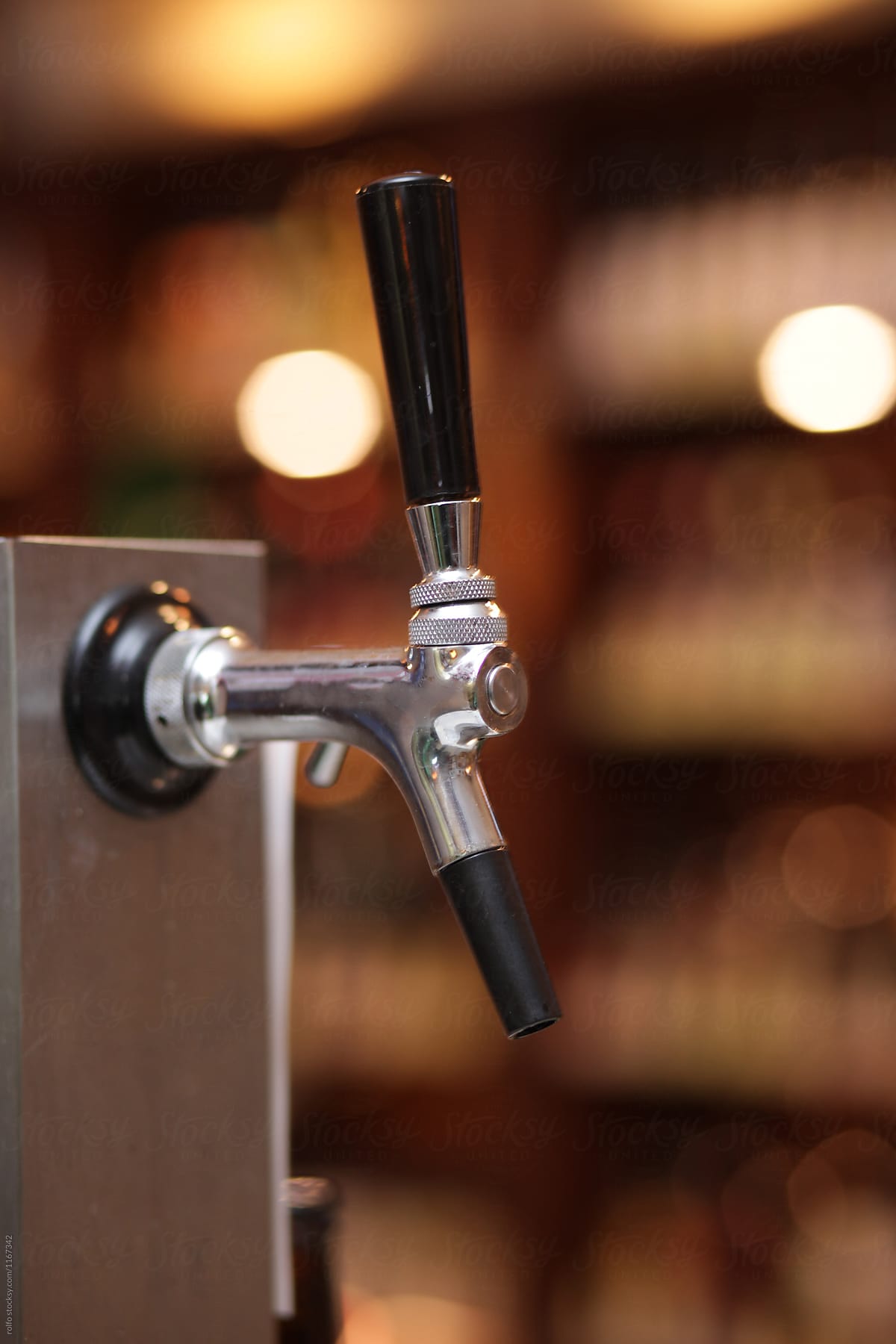 Beer tap in close-up