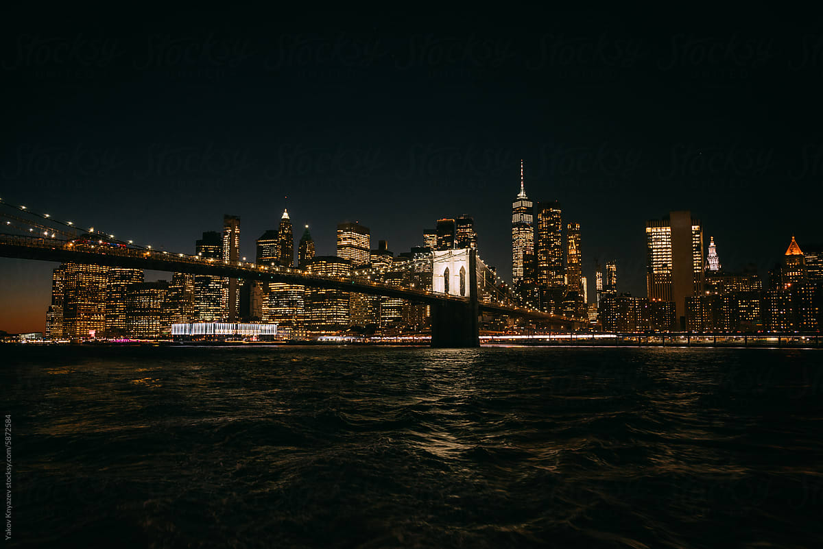 Brooklyn Bridge and NYC Skyline at Night