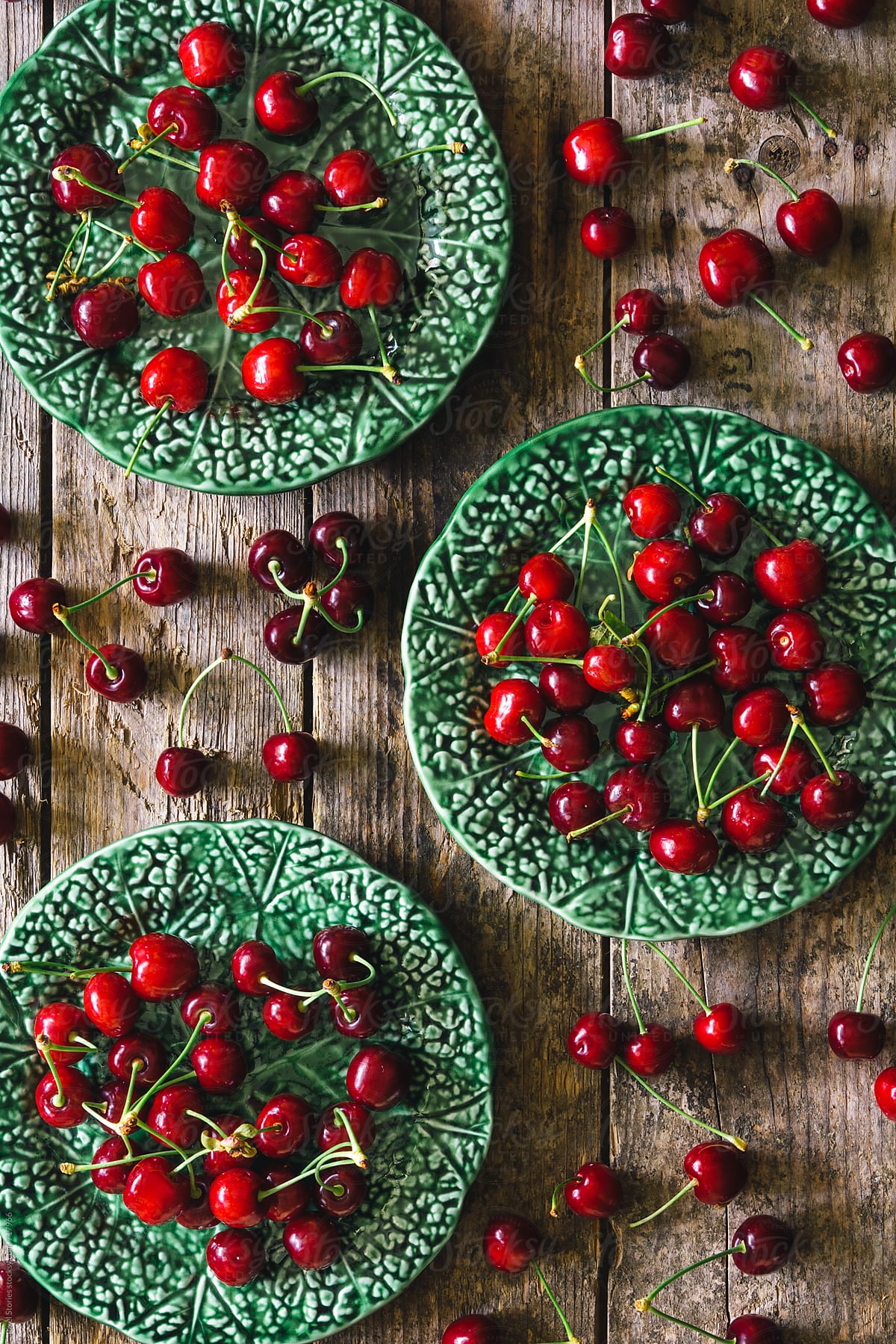 Cherries in dishes