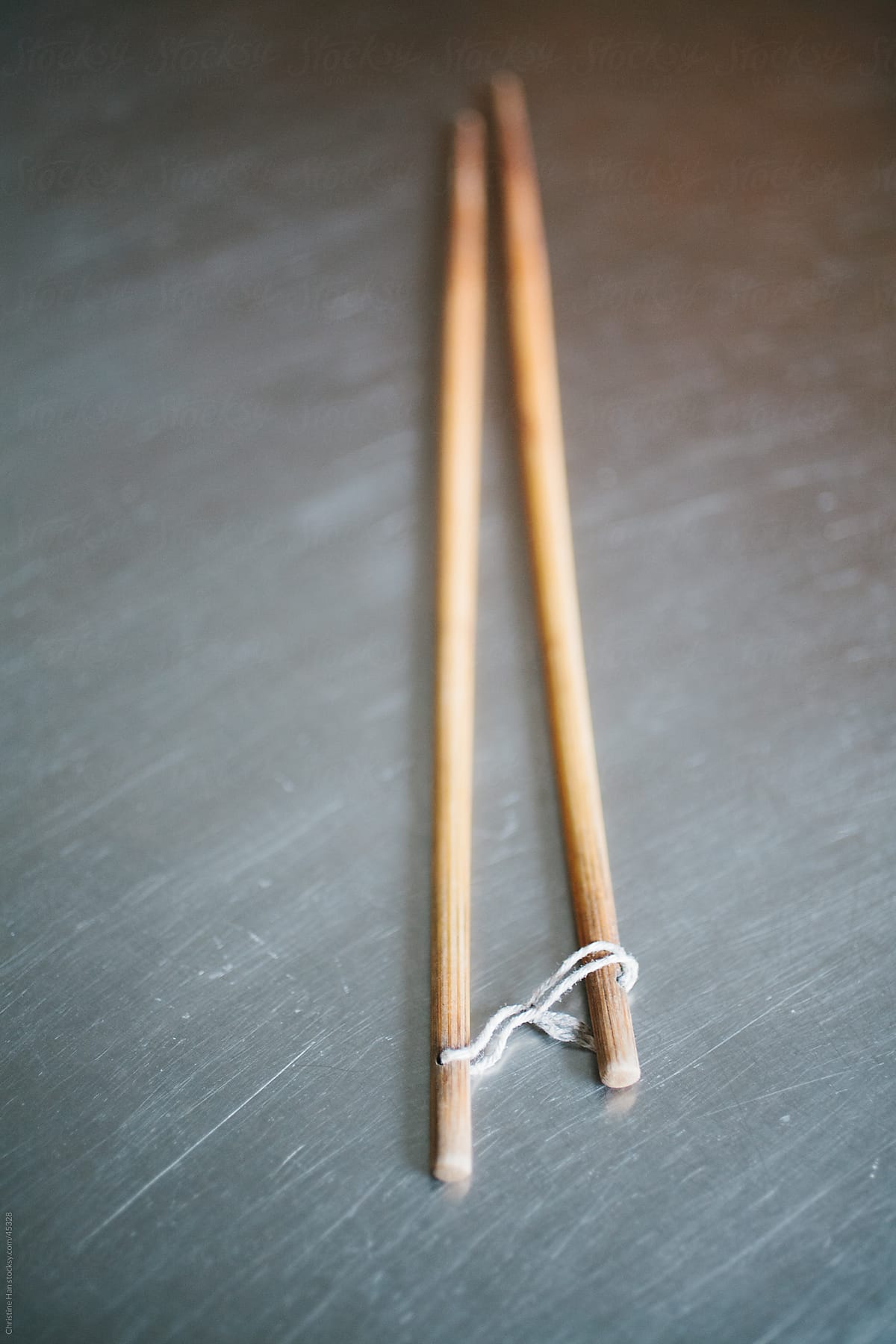 Chopsticks on a steel counter