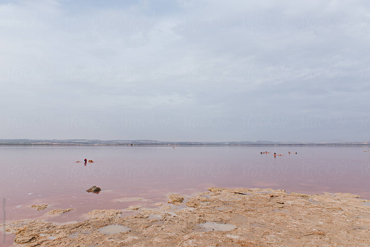 Natural Pink Lake of Torrevieja, Alicante, Spain