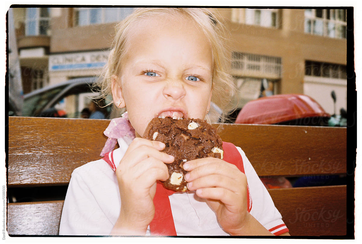 Girl eating cookies