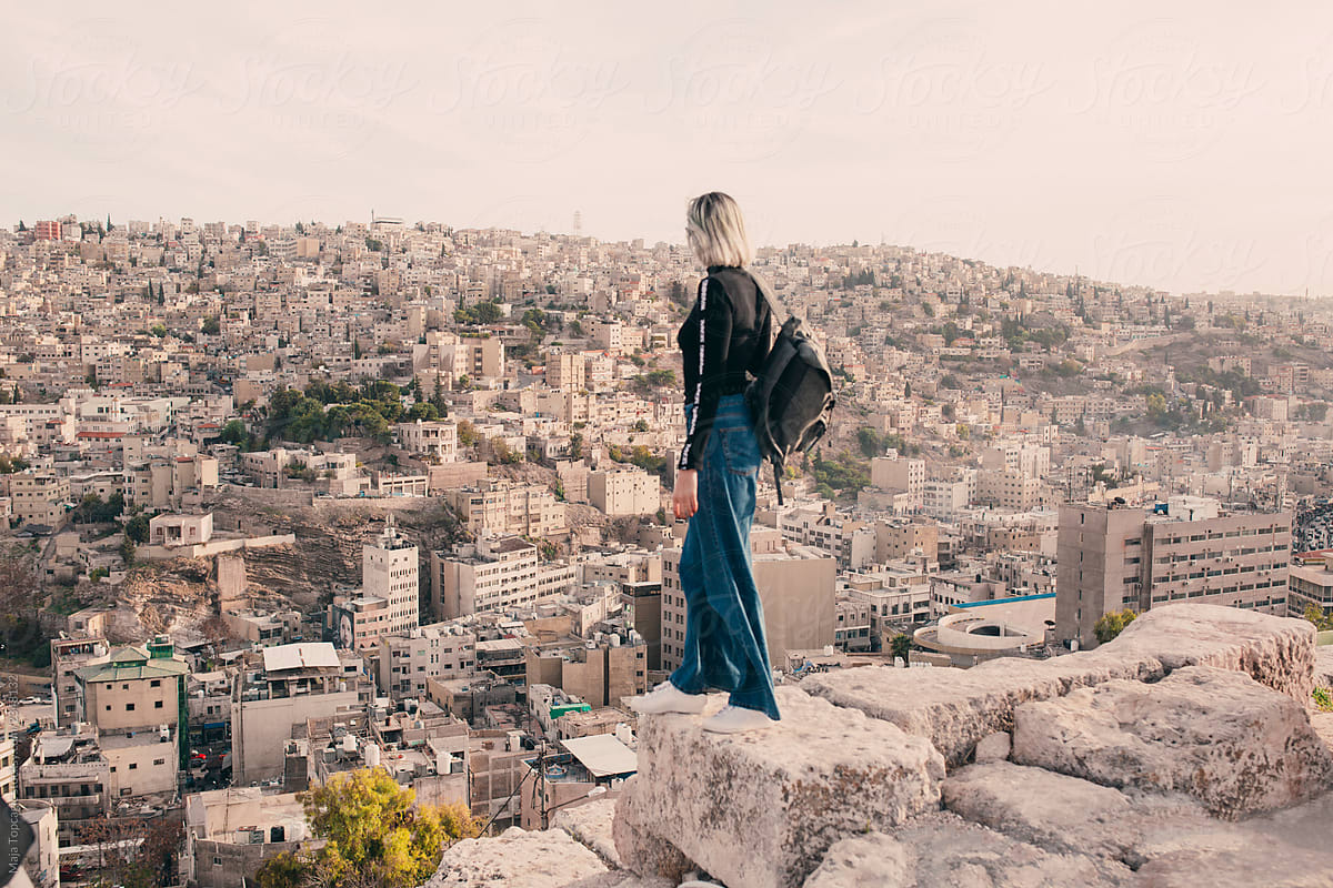 At the top city view of Amman, Jordan