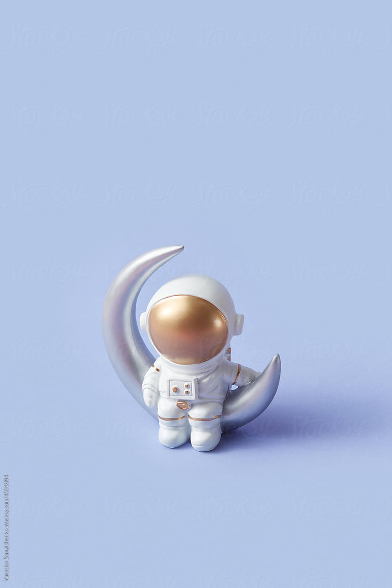 Cosmonaut sitting on new moon