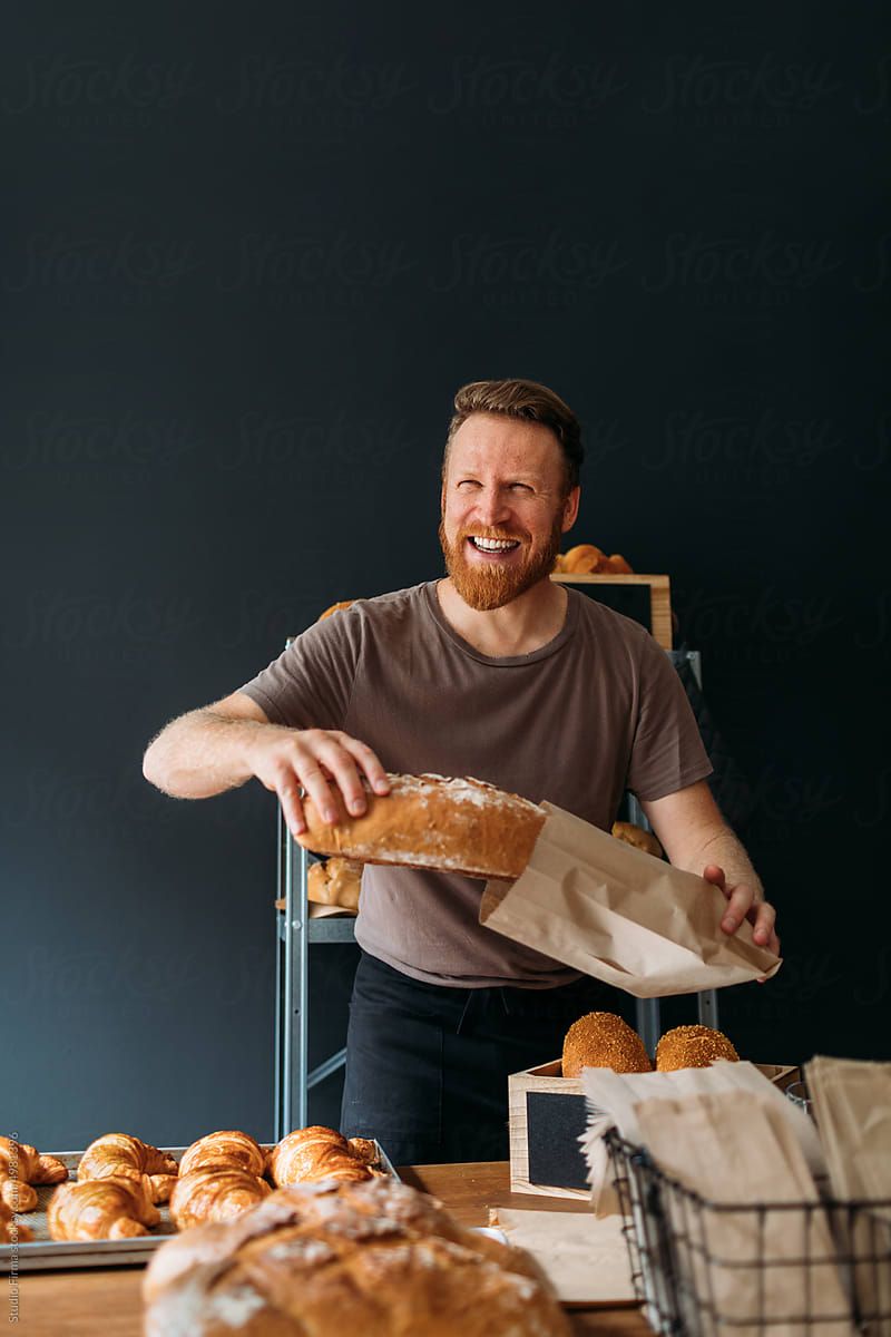 Man Working in Bakery