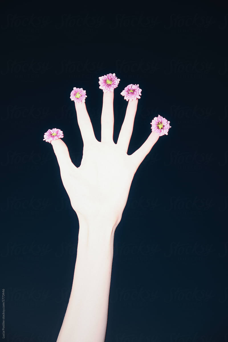 Flowers grow from a hand
