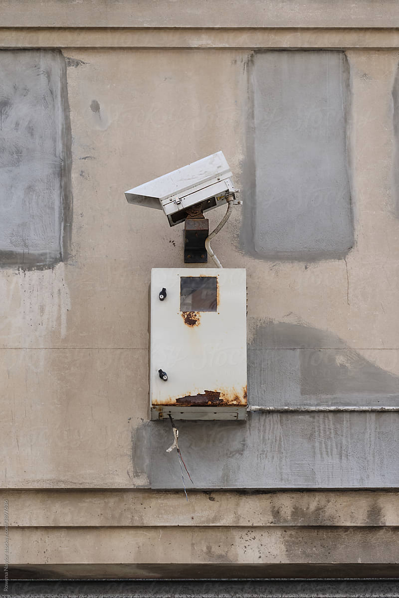 Security camera in city street