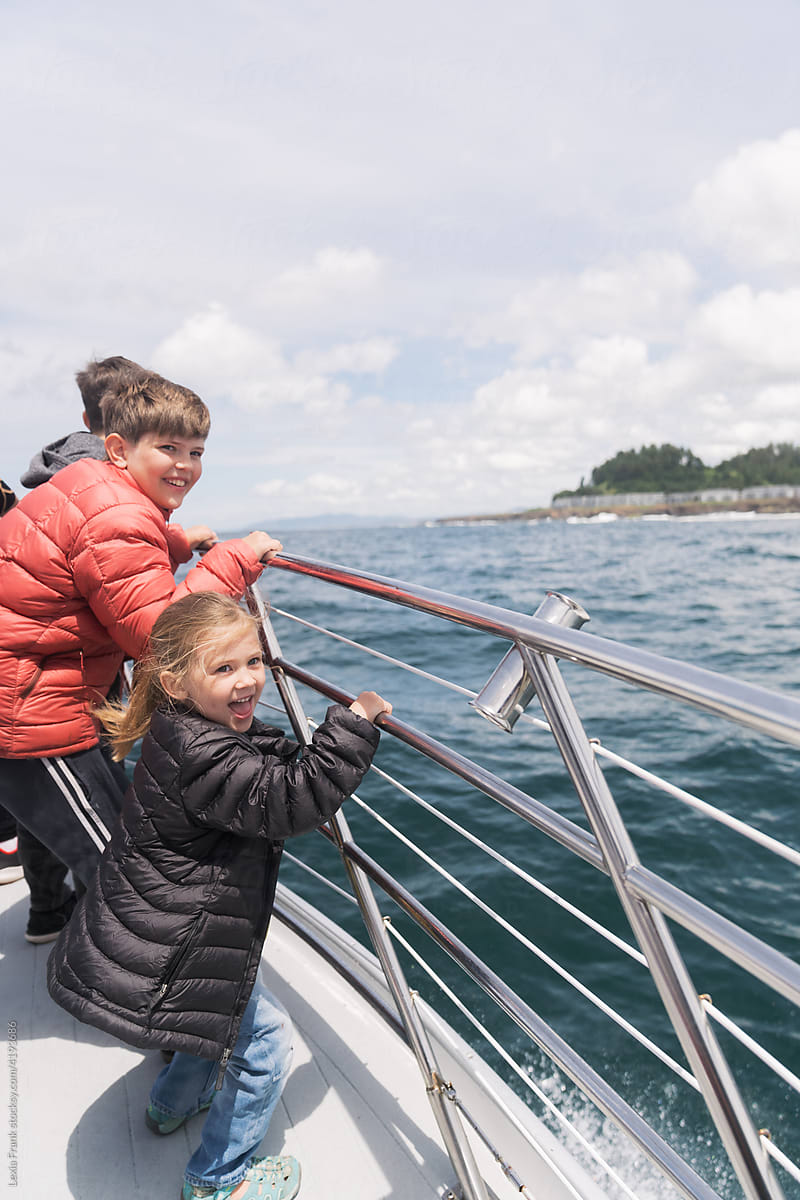 kids on ocean boat ride