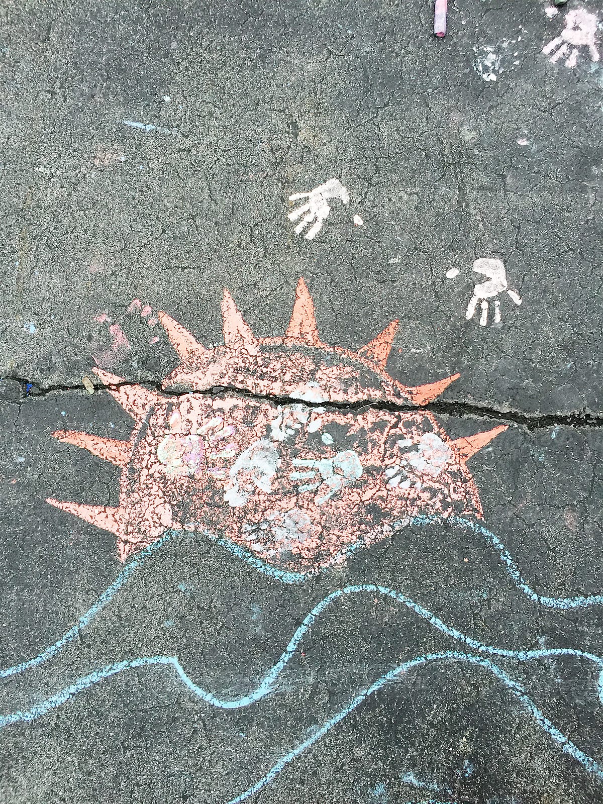 Chalk on the sidewalk
