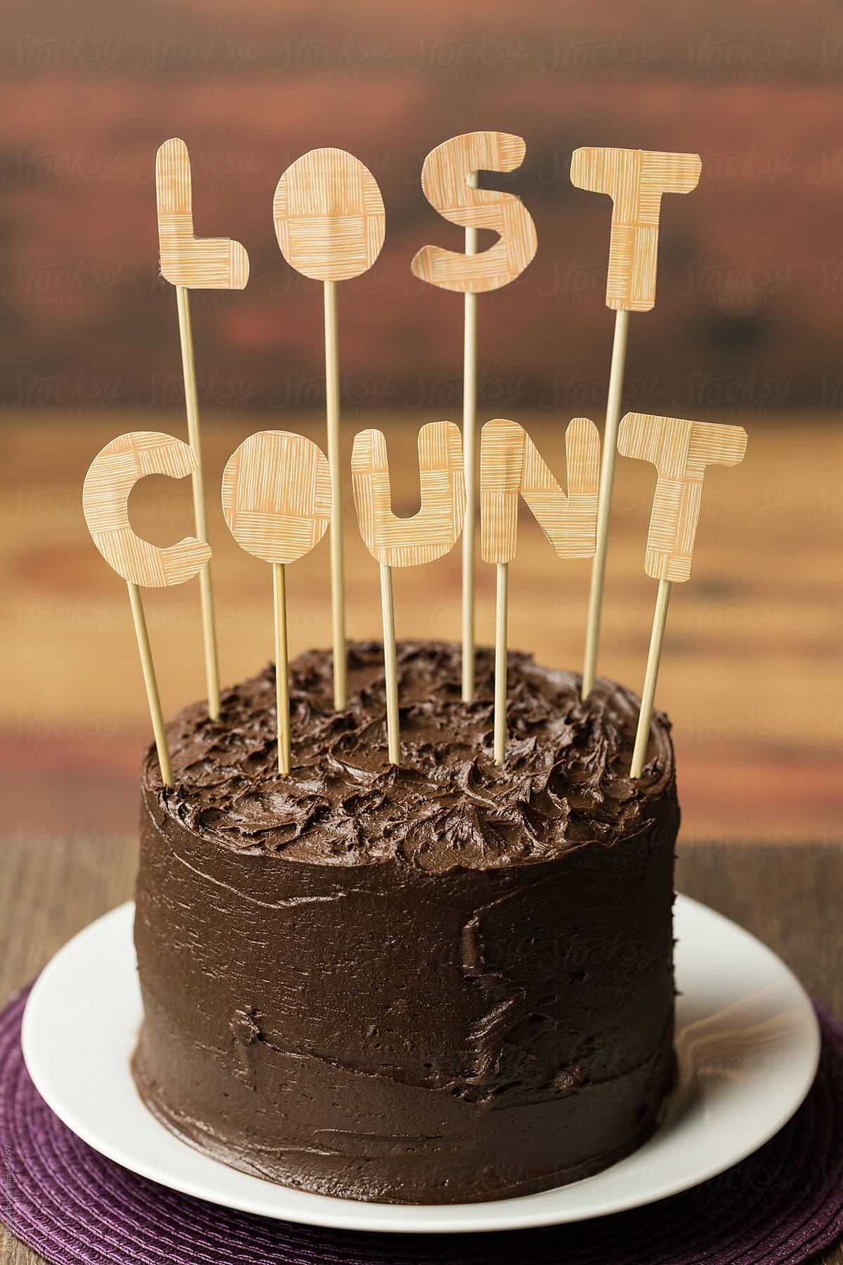 Chocolate birthday cake with \