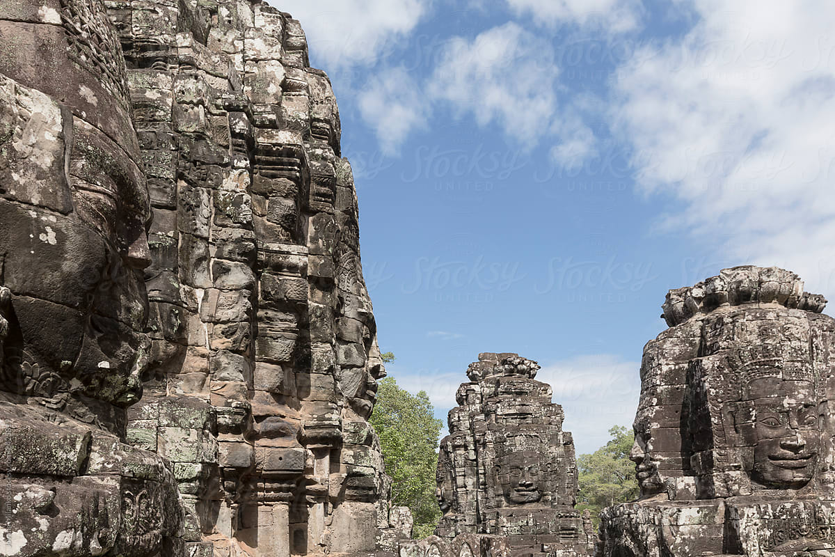 Smiling Faces of Bayon Temple in Cambodia