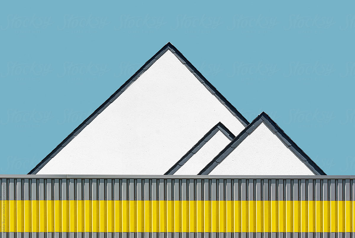 Abstract geometric building detail as minimalist architecture