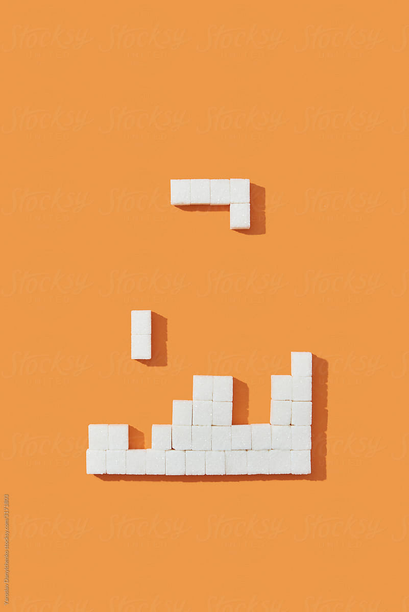 Tetris game from handmade sugar cubes.