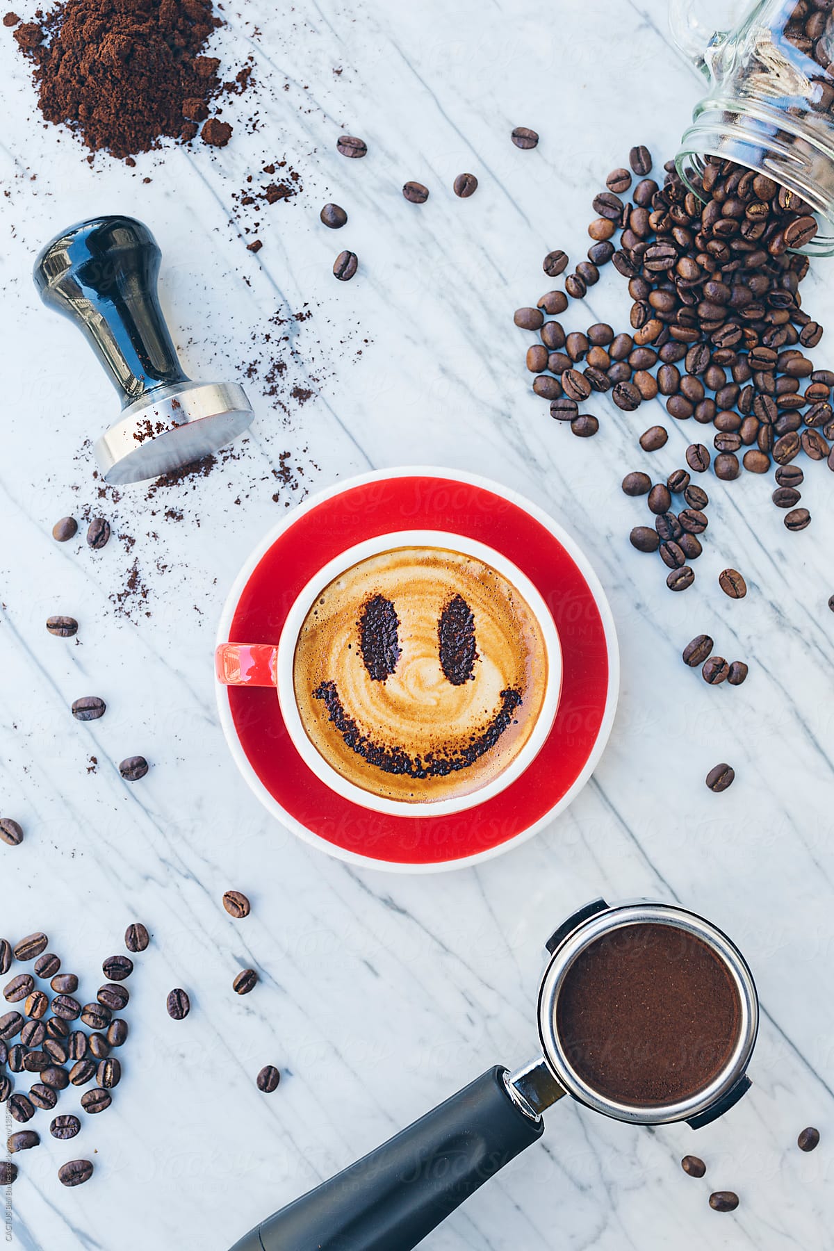 Coffee cup with a smiling face