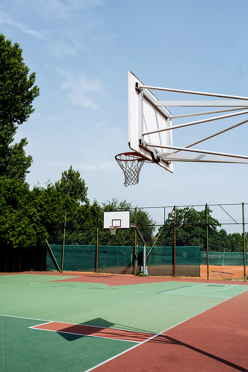 Basketball court on a sunny day