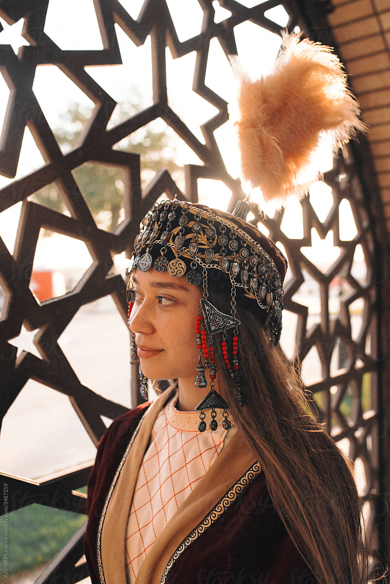 Portrait of an Asian woman in national clothes