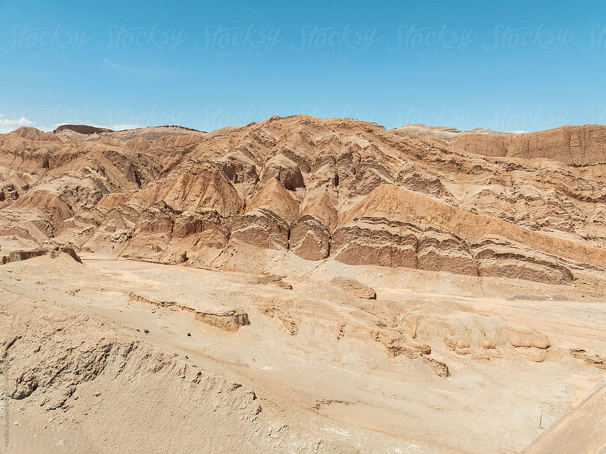 Aerial View Desert Hills In Atacama