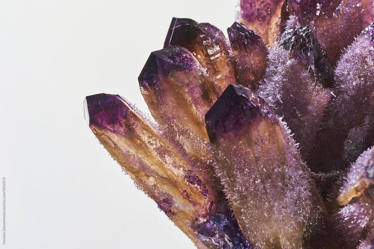 Healing minimalistic amethyst crystals