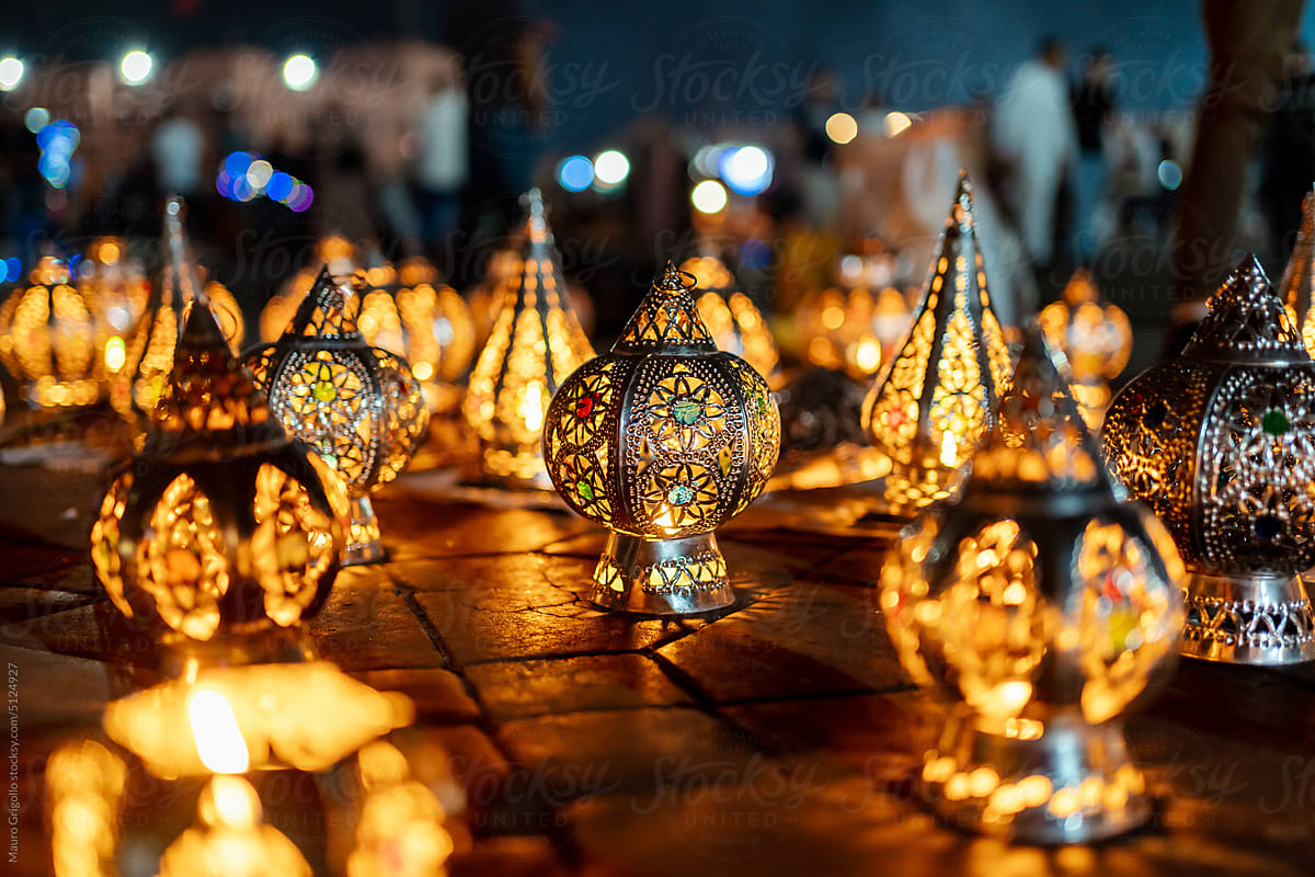 Beautiful lantern in a night market