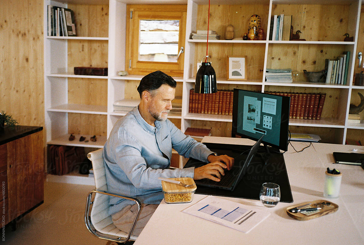 User-generated content man in sustainable home