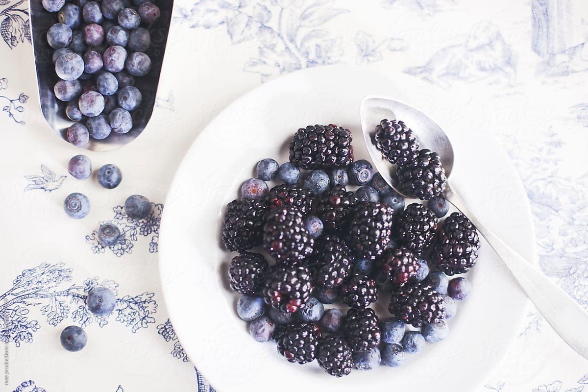 Berries and fruit for breakfast.