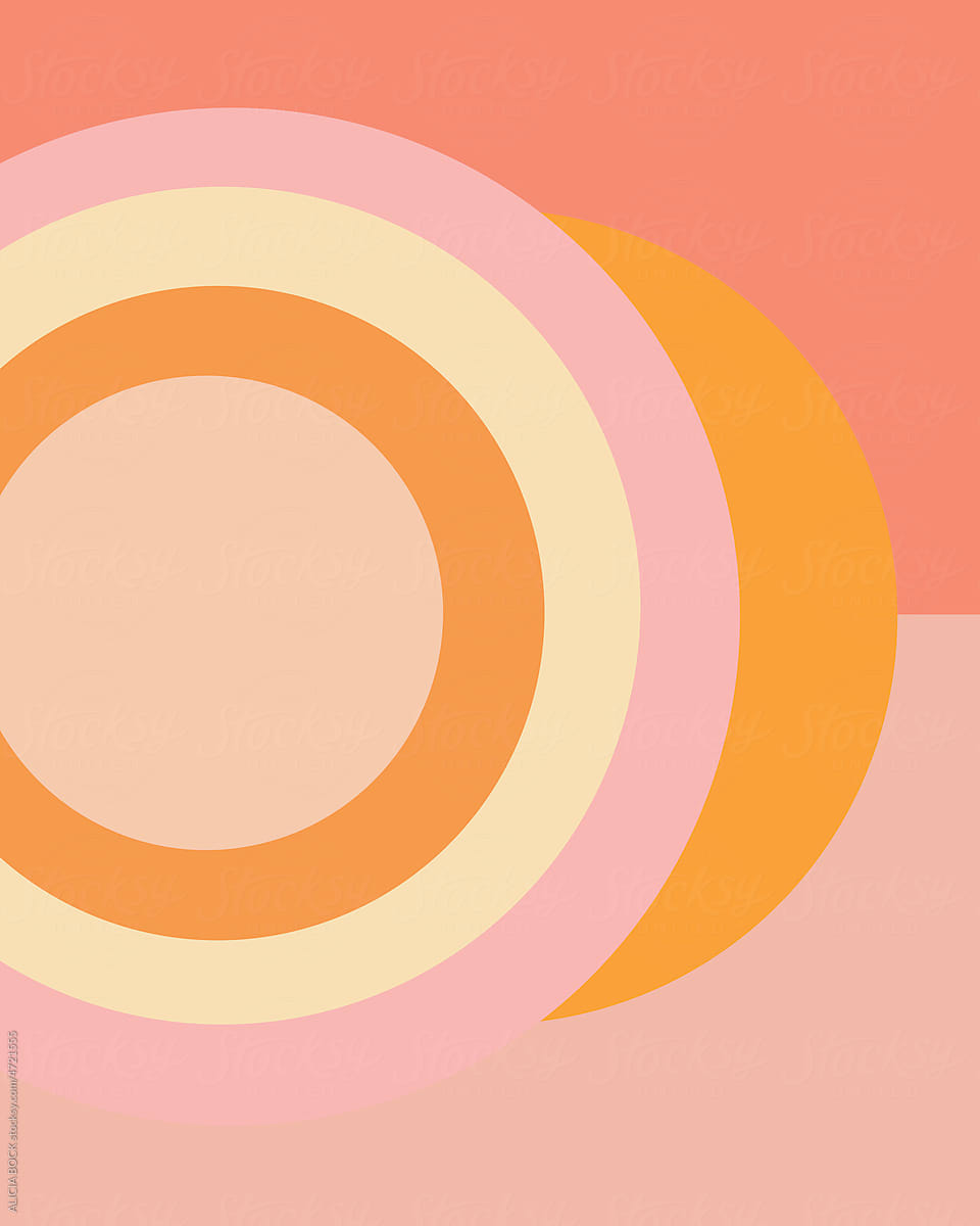 Layered Circles Over A Pink Background