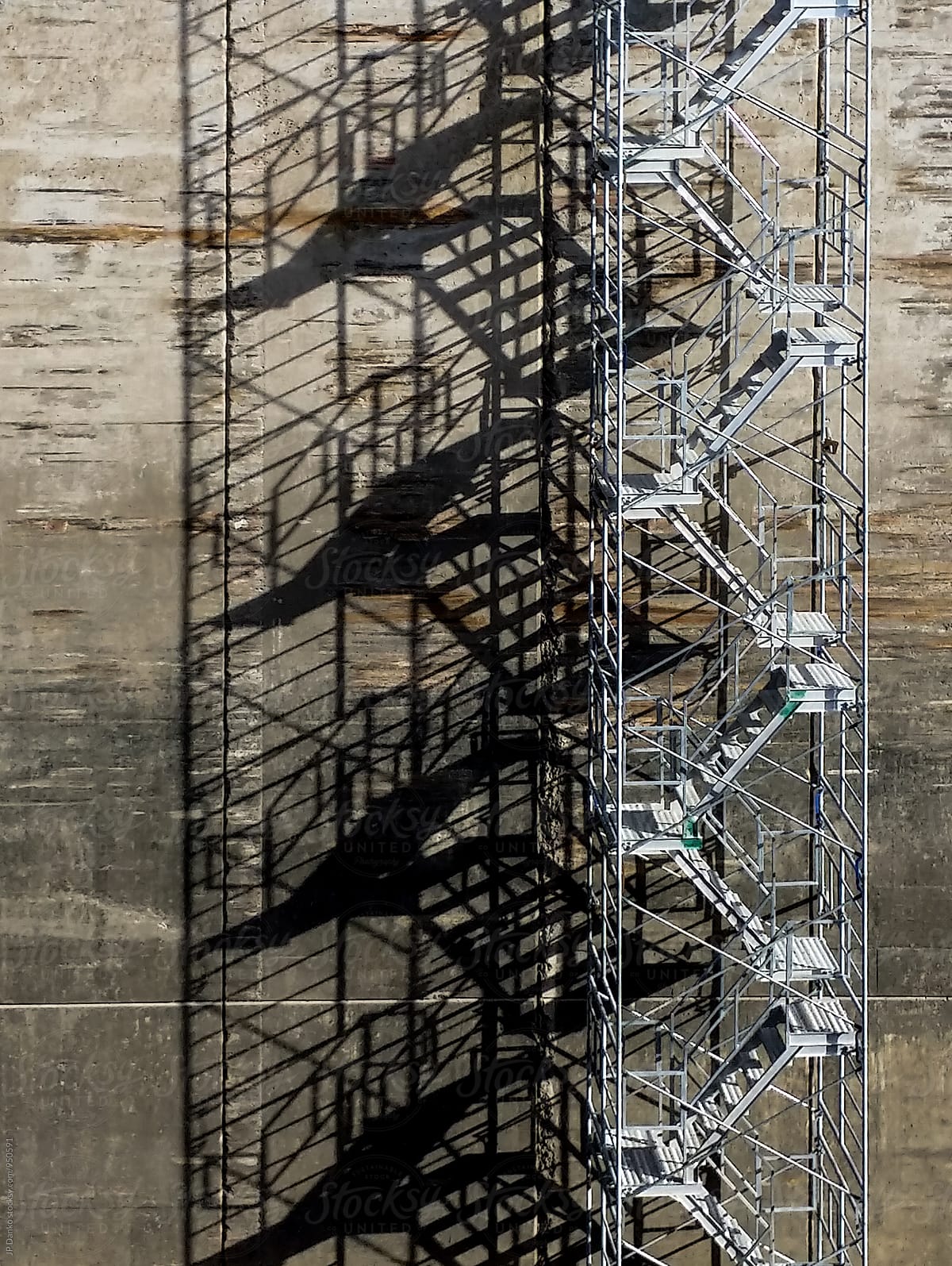 Temporary Steel Stairs On Large Civil Engineering Construciton S