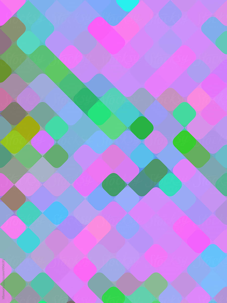 Pixelated background in rainbow colors.
