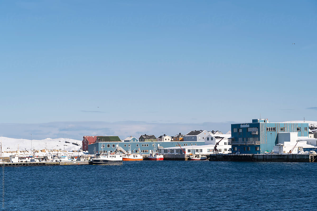 Buildings In Vardø Harbor, North Norway