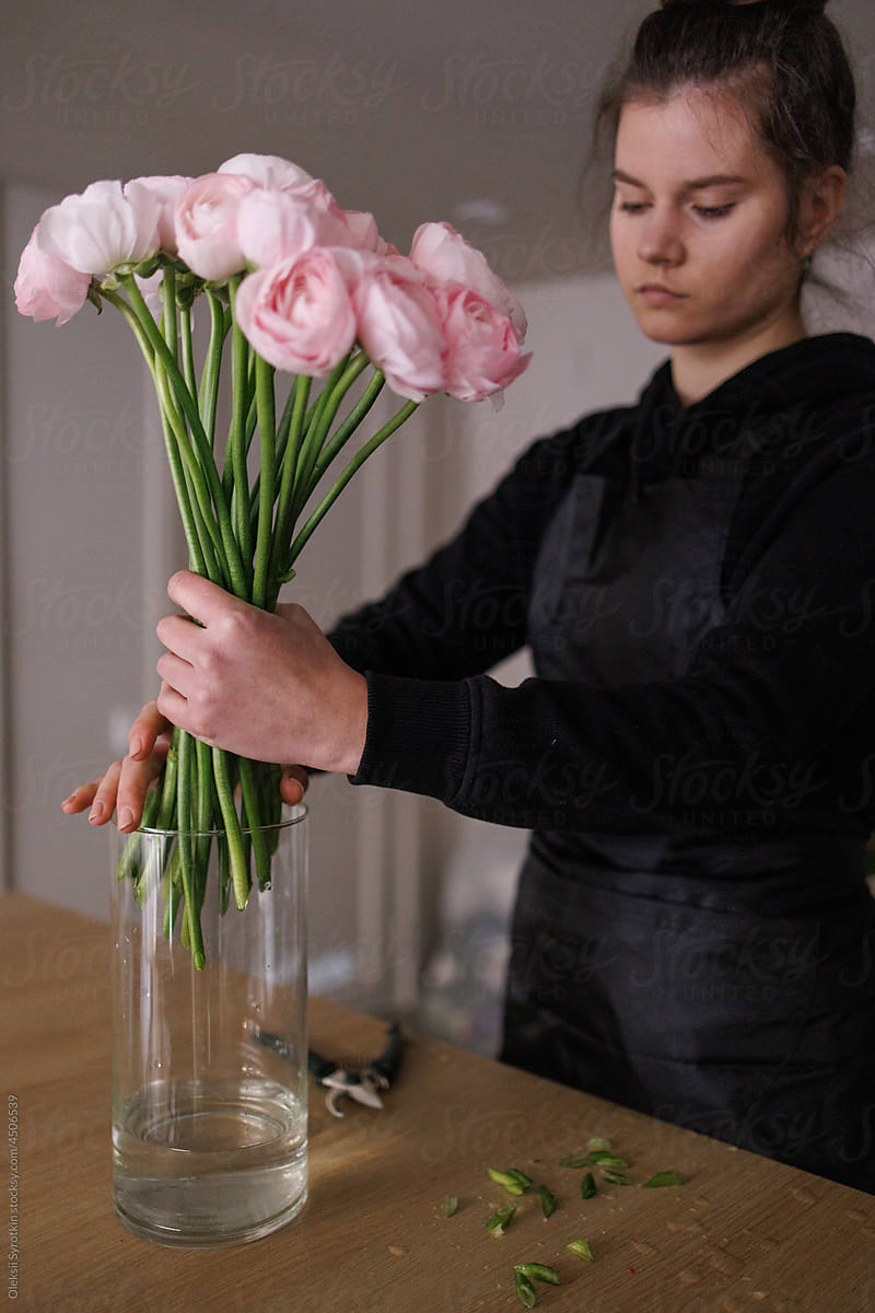 Florist decor flower bouquet vase