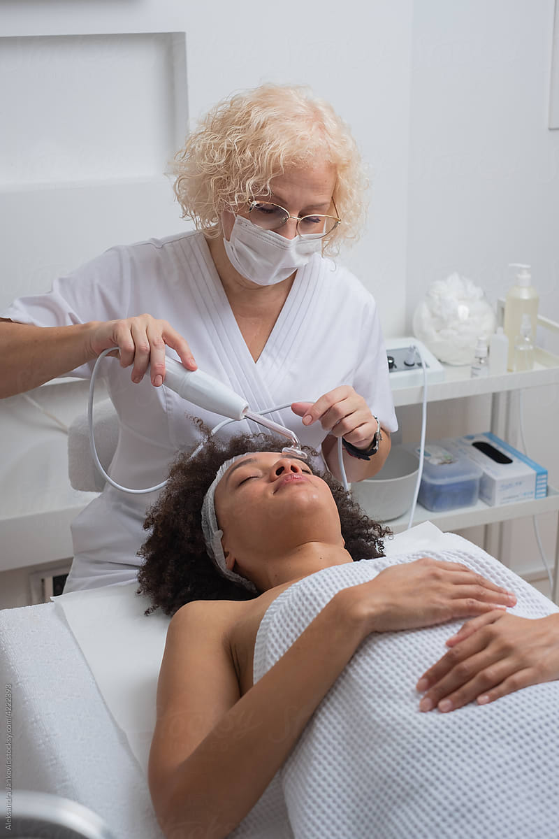Woman Having A Facial At The Skin Care Therapist\'s