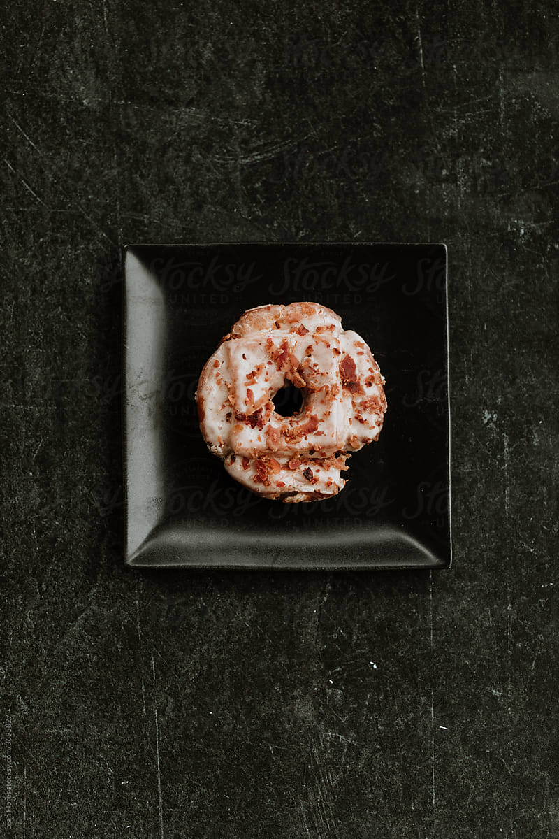 Maple Bacon Donut on Plate