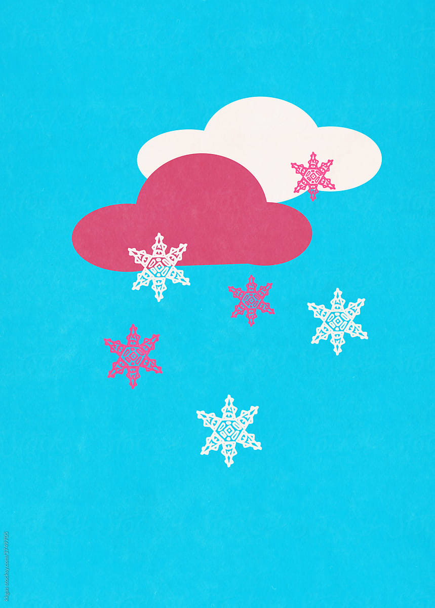 Snowflake and cloud collage