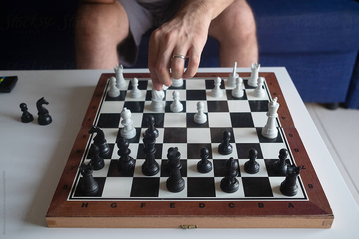 Male playing chess