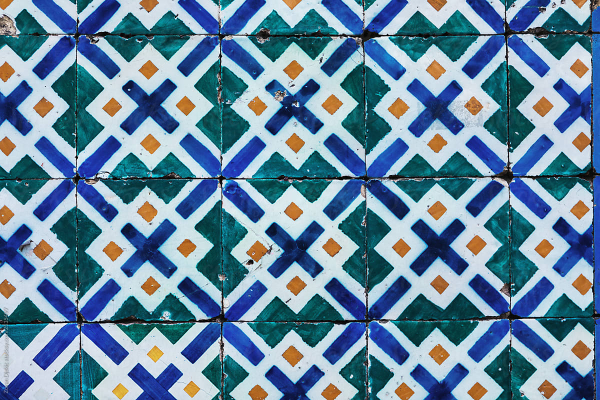 Lisbon Retro Tile Fasade Background