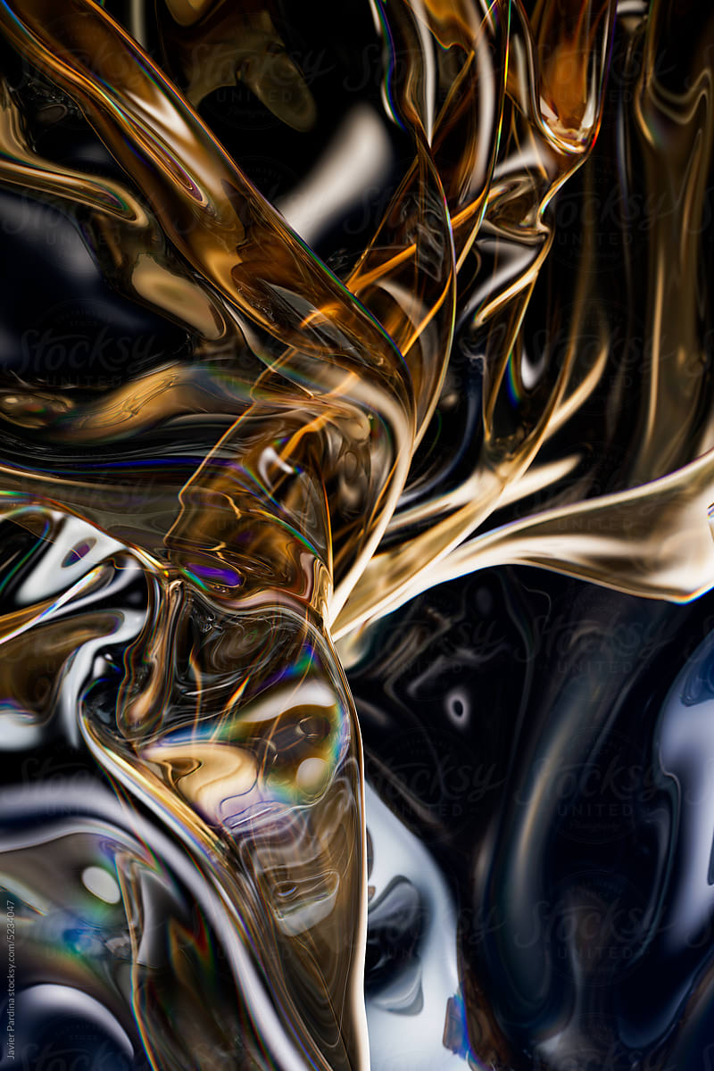 3d glass of abstract shape