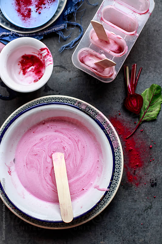 Beetroot and coconut milk popsicle
