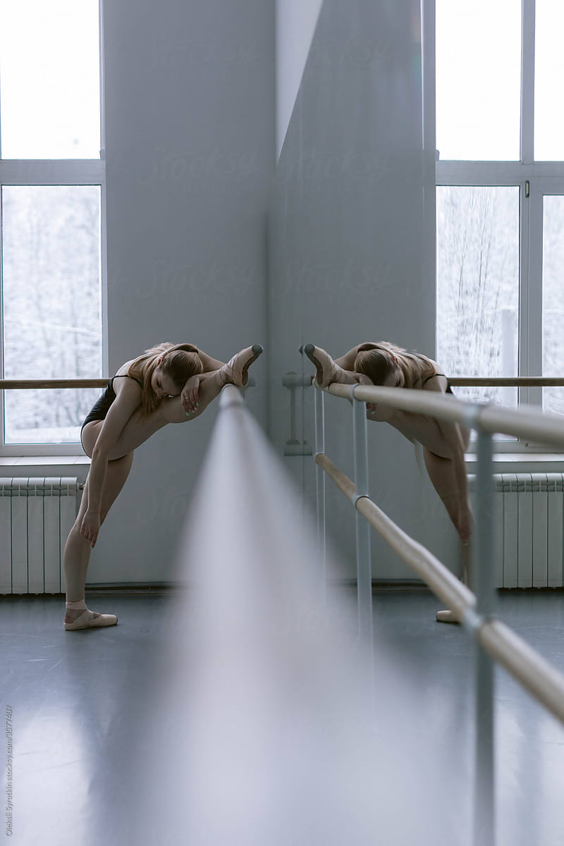 Ballet dancer resting after intensive training