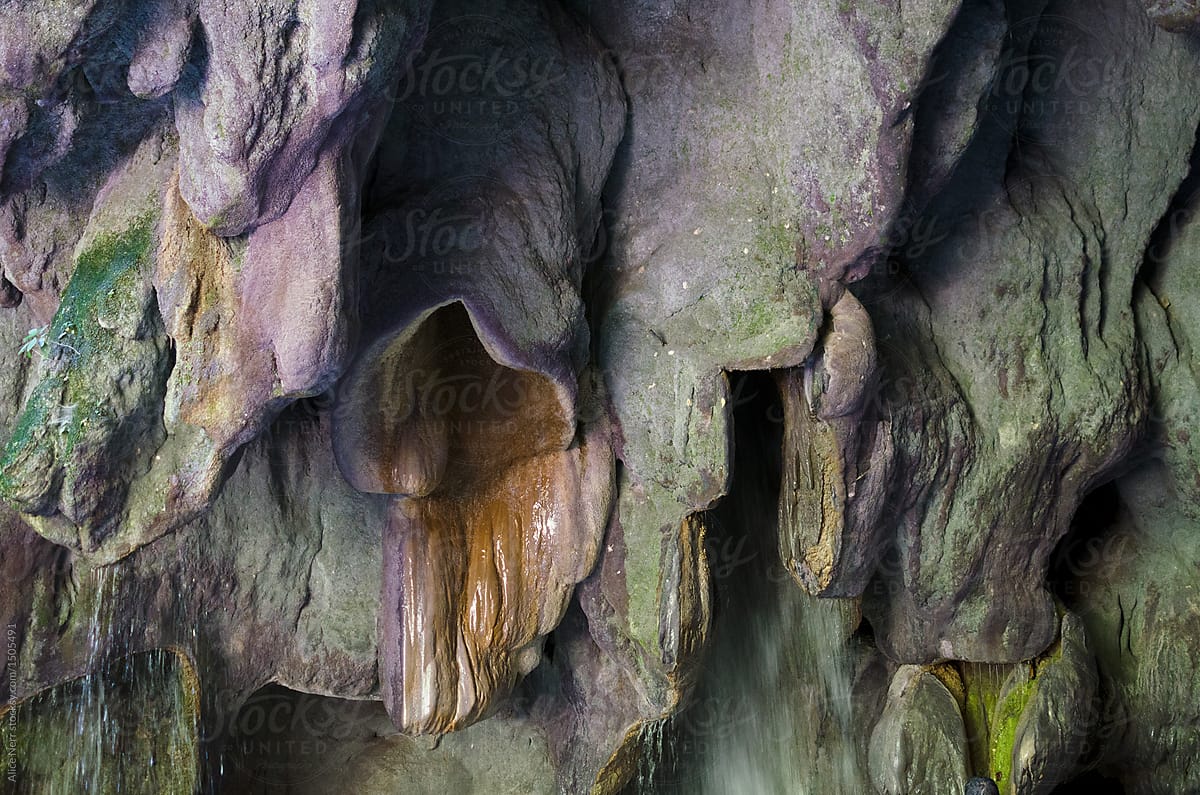 Weird rocky formations in the cave