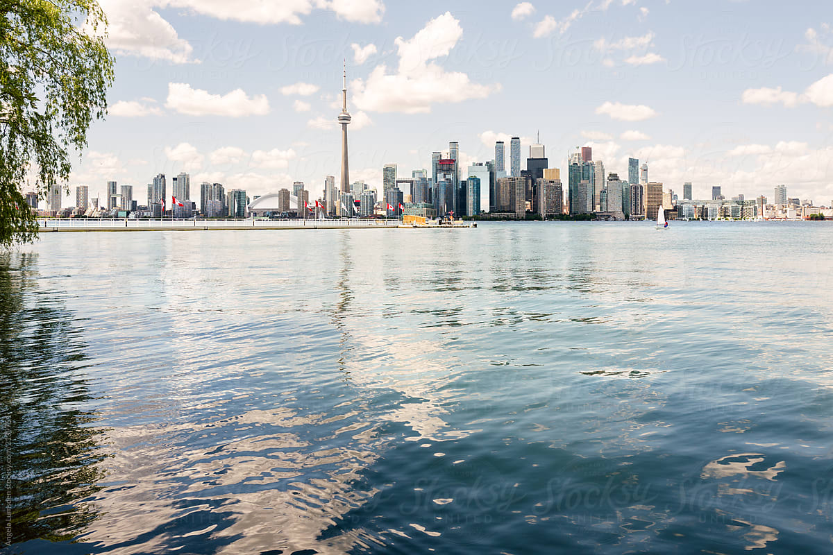Toronto skyline from Toronto Islands in summer